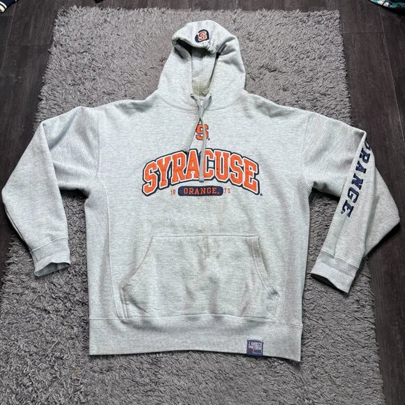 Vintage Syracuse Hoodie Mens XL Gray Pullover Long Sleeve Embroidered Logo - Picture 1 of 14